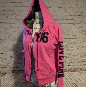 Love Pink Fur Lined Hoodie